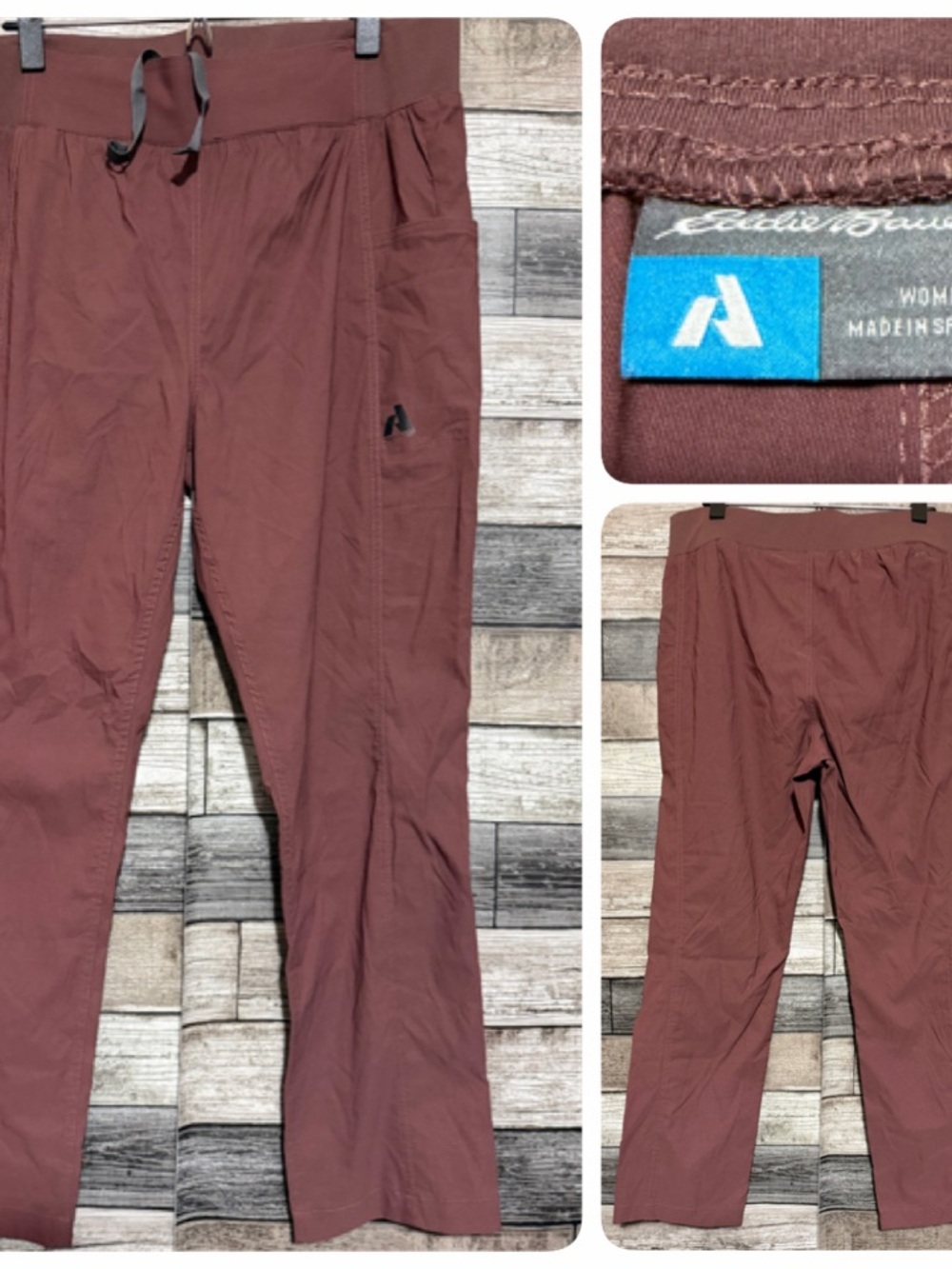 Eddie Bauer First Ascent Pants Women’s 12 Cargo Hiking Drawstring (Inseam 27)